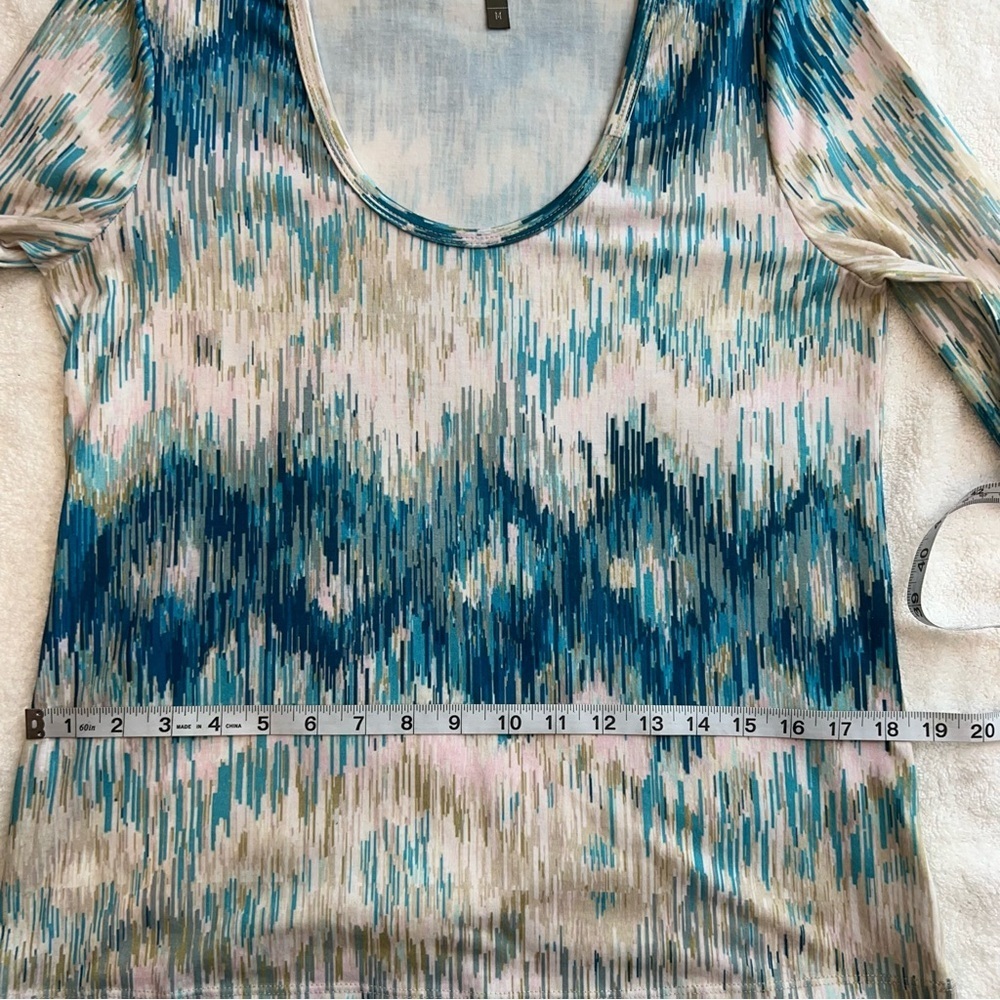 XCVI Watercolor Print‎ 3/4 Sleeve Shirt Size PM - Picture 4 of 9